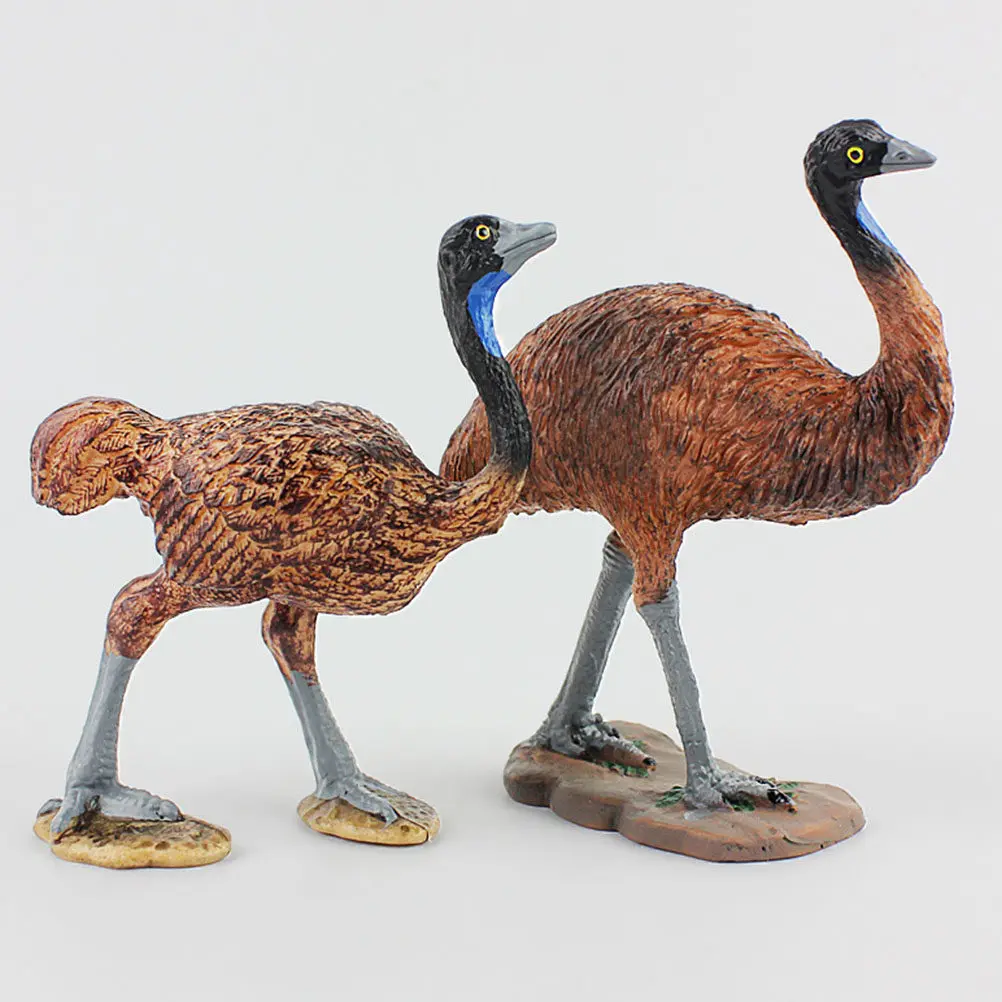 

2Pcs Lifelike Plastic Ostrich Decoration for Kids Learning Animal Cognition Imagination Development Desktop Party Decor