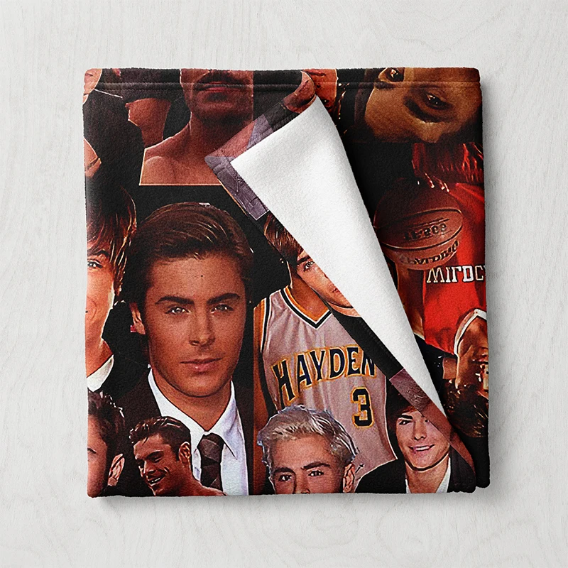 Gaslight Gatekeep Girlboss Zac Efron Collage Design Poster Throw Blanket for Women Men Girls Boys Kids Pets Dogs Cats Couch