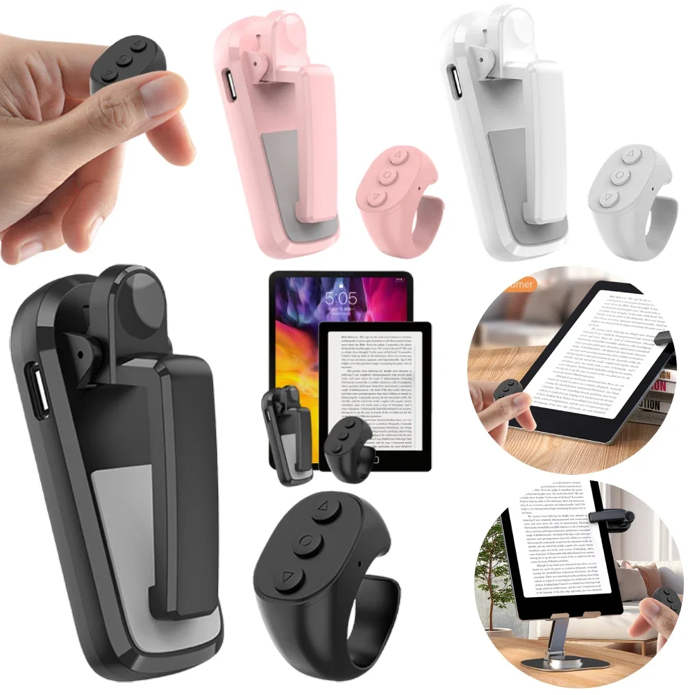 Remote Control Page Turner Scrolling Ring Wireless Finger Shutter Remote Control Camera Remote Clicker for Kindle Paperwhite