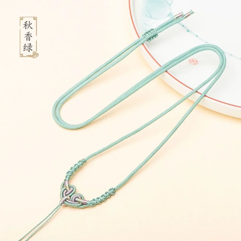 Handmade braided rope heart-shaped adjustable pendant rope jadeite jade pendant agate high-end jade pendant Ruyi knot neck rope