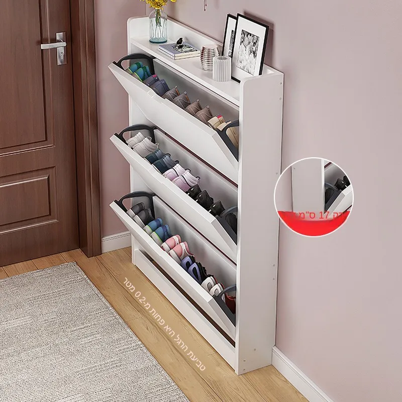 economic-ultra-thin-carriage-table-cloth-flip-shoe-cabinet-multi-layer-shoe-rack-large-capacity-storage-for-small-doorways