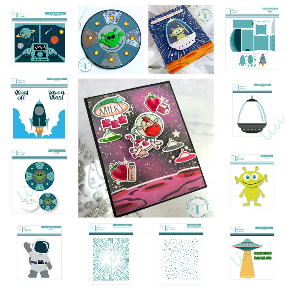 Tiny Astronaut Die Set Tiny Alien Die Set DIY Handmade Embossed Templates Photo Albums Nurses 2025 May New Metal Cutting Dies