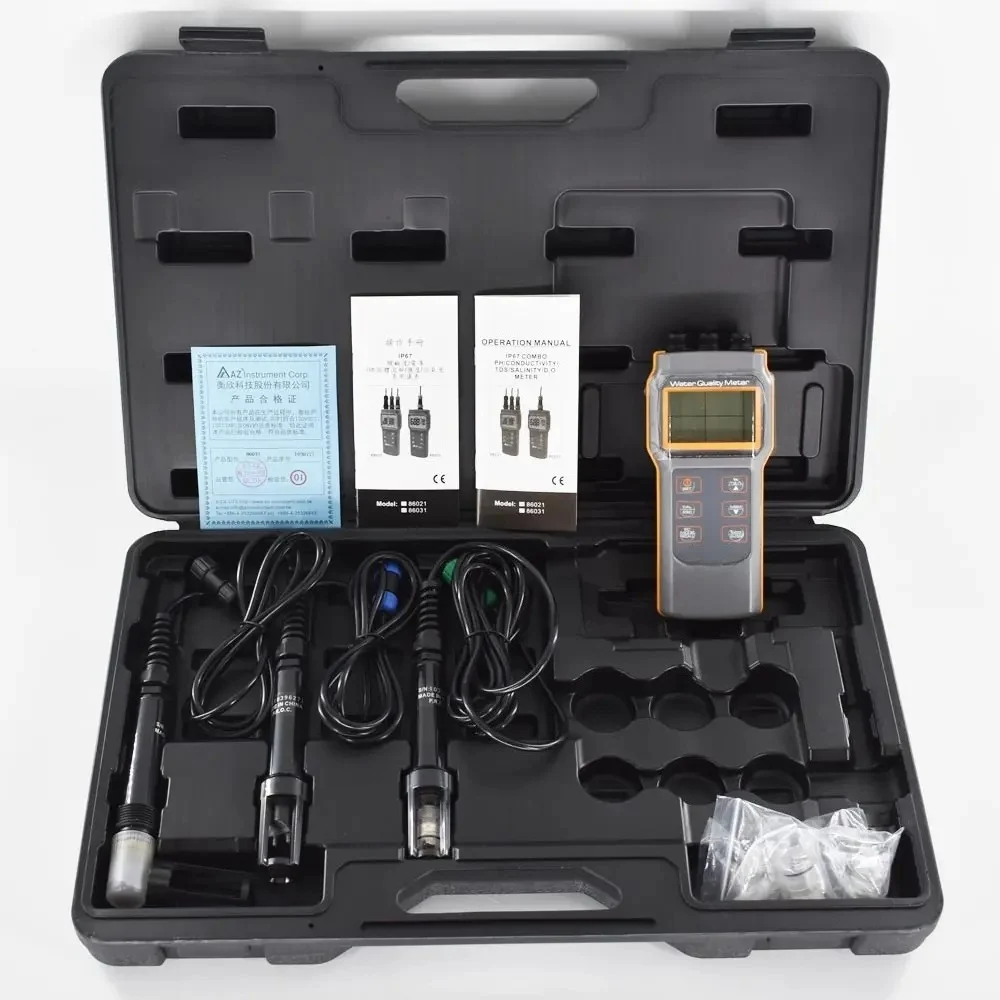 

AZ86031 HANDHELD COMBO PH/CONDUCTIVITY/TDS/SALINITY/D.O. METER Water Quality Meter IP67
