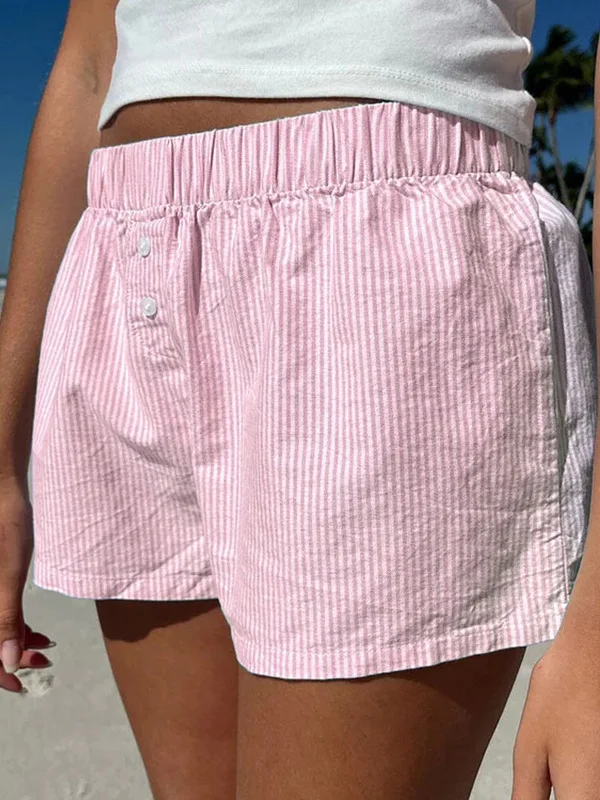 Pantaloni casual a righe a vita alta per donna, vestibilità ampia estiva, pieghe stirate a mano, pantaloni casual europei non di marca