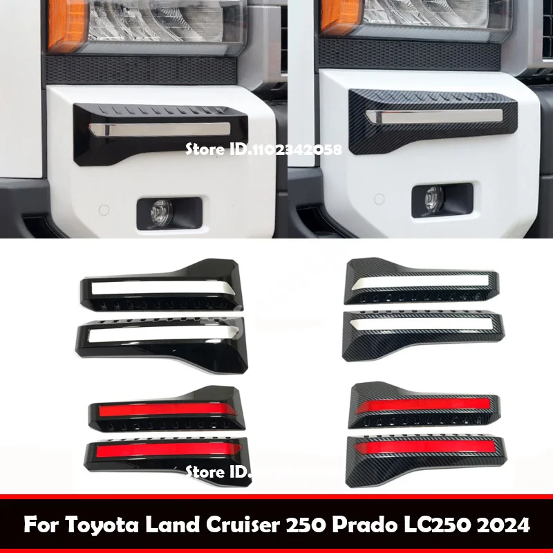 Für Toyota Land Cruiser 250 Prado LC250 2024+ Auto Exterieur Vorderer Oberer Nebelscheinwerfer-Rahmen Nebellampenabdeckung Zubehör