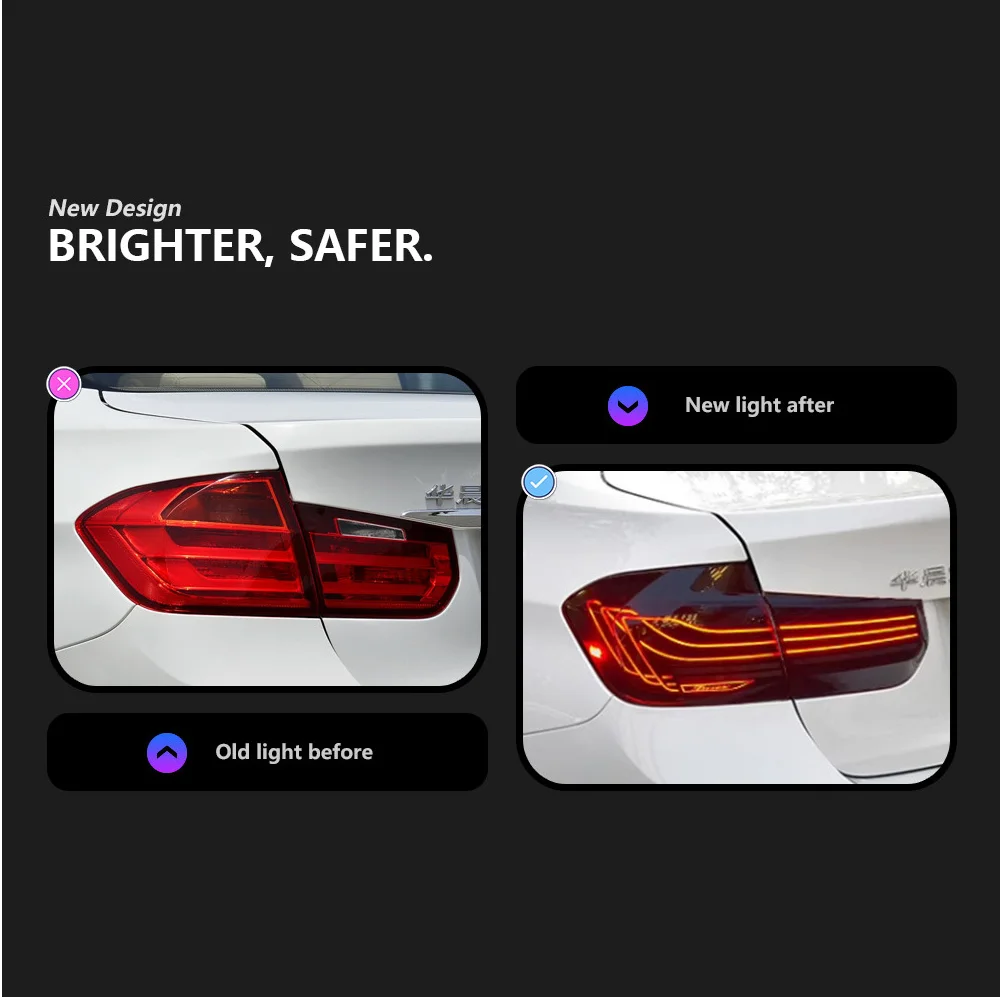 for BMW 3series F30,F35,F80 models modifying with laser lines on the rear lights, RGB LEDlight