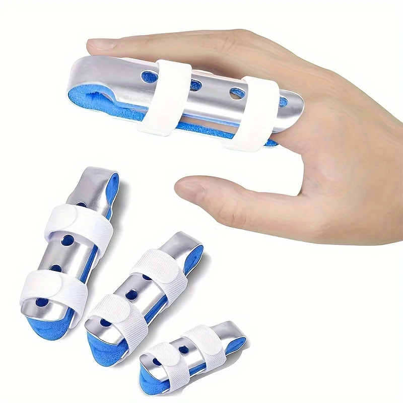 3pcs Adjustable Aluminum Foam Finger Splint with Closure - Lightweight Breathable Hand Support Bracket for Enhanced Stability