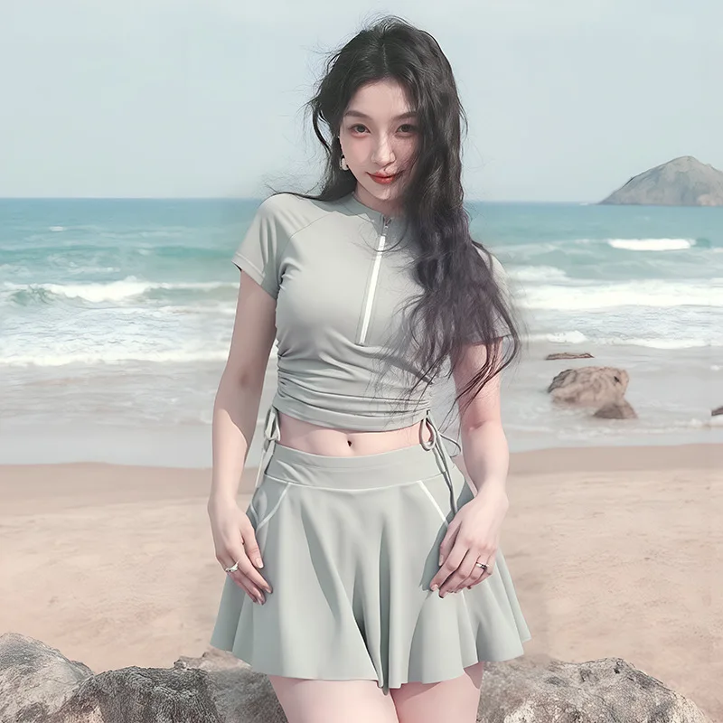 

Swimwear for Women, Conservative Split Style, Hot Selling, Slimming, Belly Covering, Sun Protection, Hot Spring Swimsuit