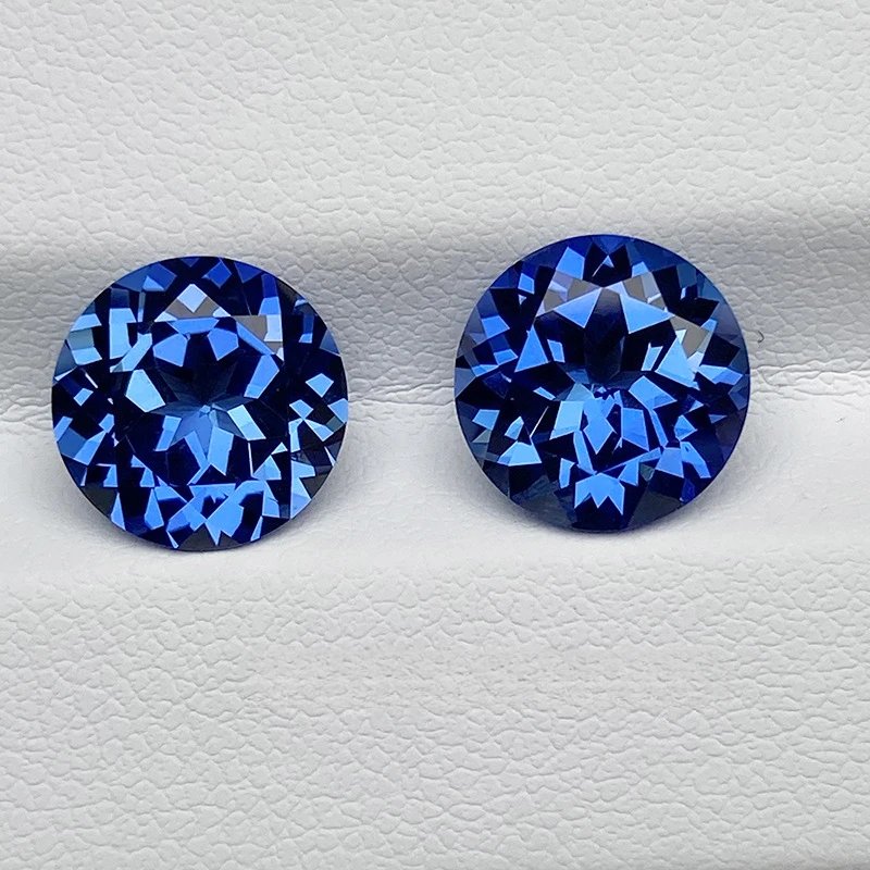 

Прямая продажа ювелирных изделий Jinglin, лабораторный выращенный метод вытягивания, василек, сапфир, круглая форма, 5-12 мм, оптовая продажа