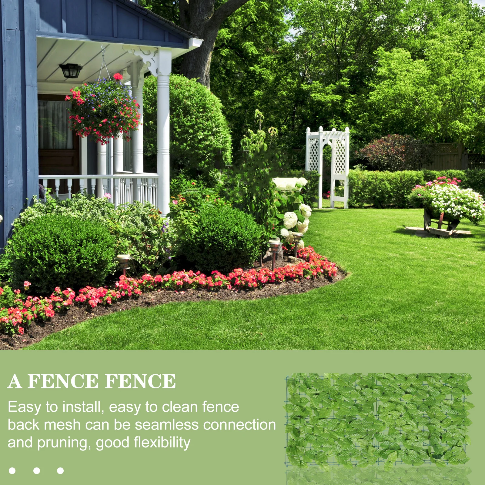 

Artificial Green Plant Wall Simulated Green Leaf Ratten Fence Balcony Decoration Durable Thick Material Exquisite Workmanship