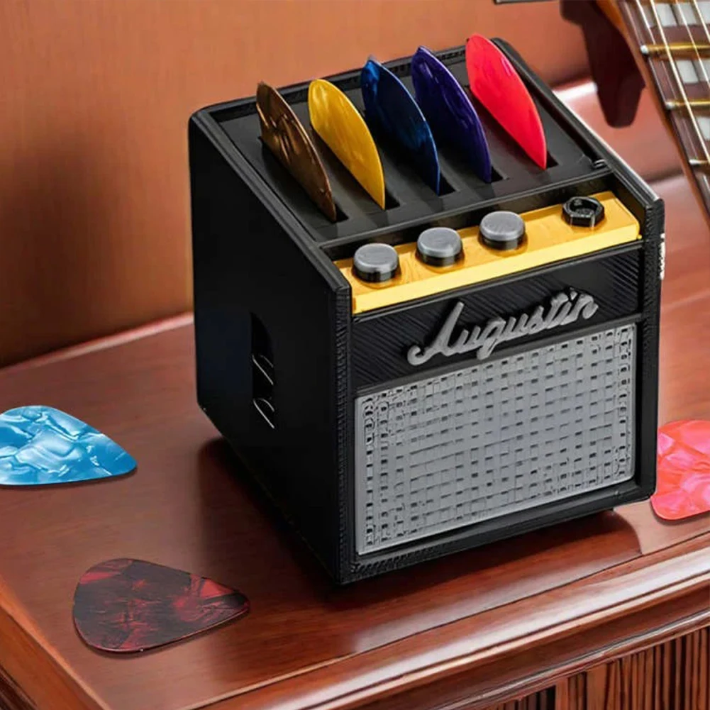 Guitar Picks Holder 3D Printed Amp Speaker Guitar Pick Holder Retro Guitar Amp Model for Bass Electric Acoustic Guitars Ukulele