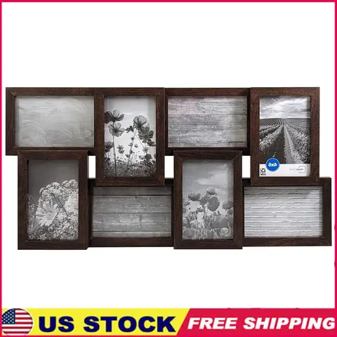 8 Opening Collage Picture Frame 4x6 Photos Wall Hanging Durable Design Perfect Home Office Gallery Display