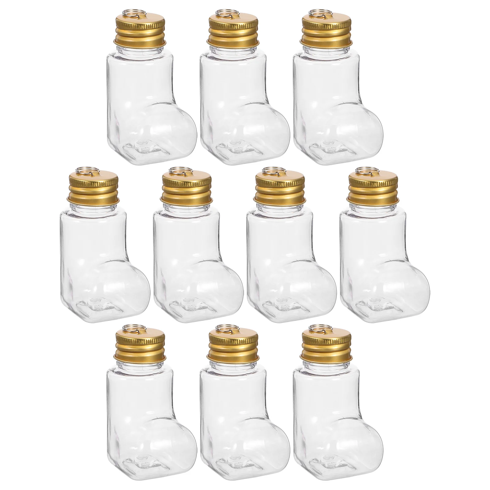 

20pcs Plastic Potion Bottles 50ml Christmas Sock Shape Plastic Wishing Bottles Fillable Hanging Ornaments For Diy Crafts