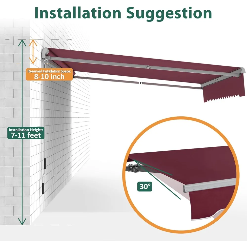 

Patio Awning 8x7 Feet Sunshade Canopy for Manual Retractable Awnings,