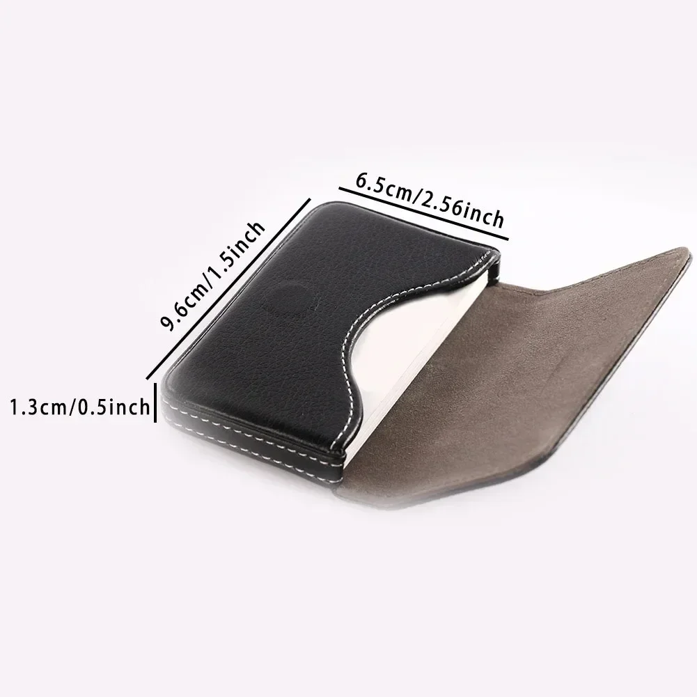 Juego de 1 pieza de estuche creativo para tarjetas de visita, tarjetero de PU con bloqueo, Funda de cuero protegida, tarjetero para tarjetas de crédito y nombre