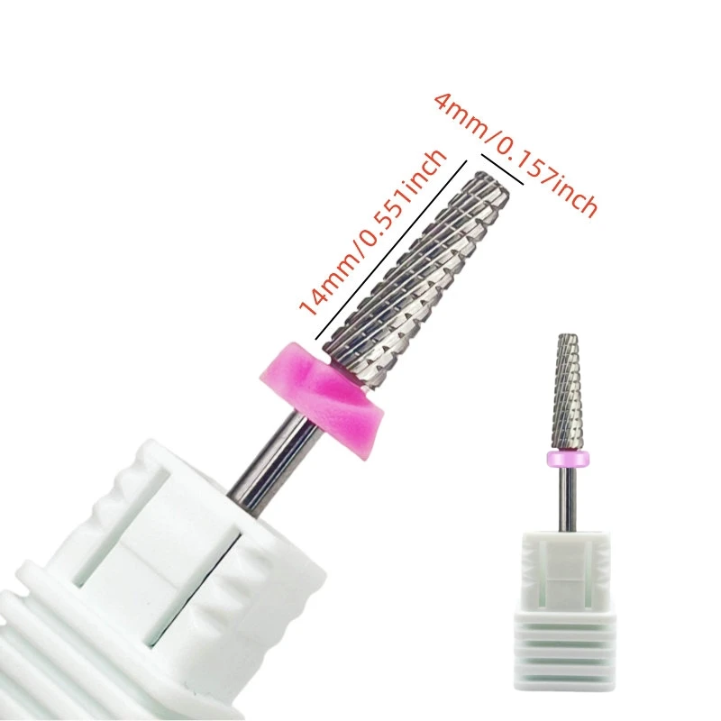 5-IN-1ミニテーパードカーバイドネイルドリルビット電動タングステンネイルドリルアクセサリー3/32インチマニキュアバーネイルキューティクルミリングツール