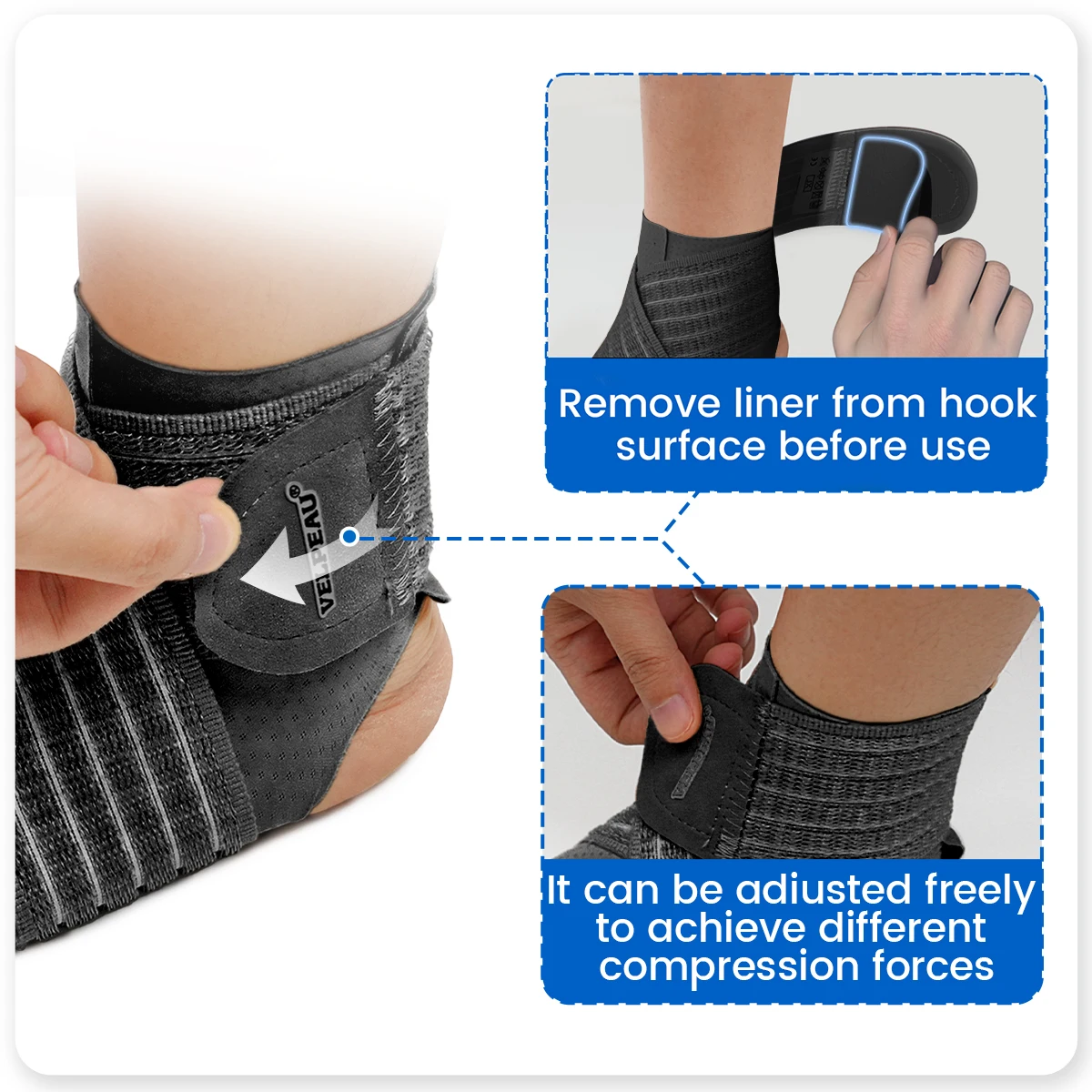 Ankle Compression Sleeve with Adjustable Strap
