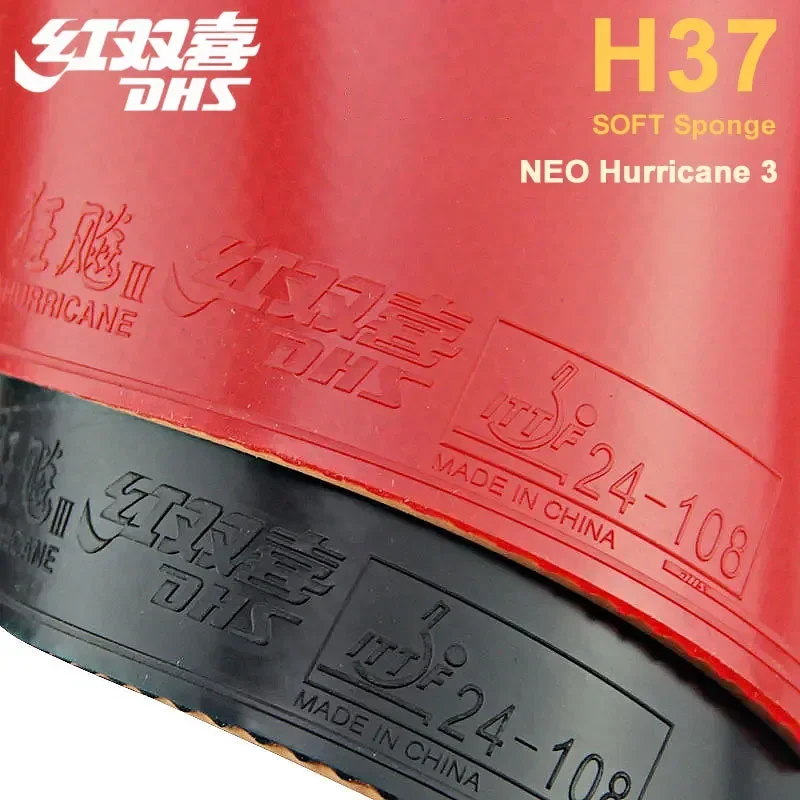 Genuine DHS Hurricane 3 NEO General H37 Table Tennis Rubber Orange Sponge Ping Pong Rubber Professional for Backhand Loop