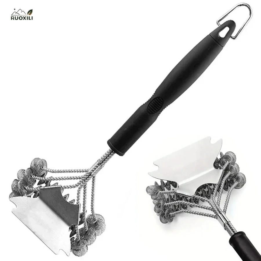 Grill Brush for Outdoor Grill Bristle -Stainless Steel Scraper BBQ Brush Barbecue Cleaner for Gas Charcoal Grills Tools