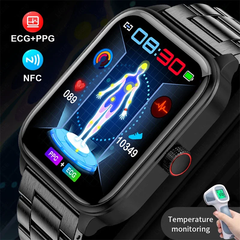 

2024 New ECG+PPG Bluetooth Call Smart Watch Blood Pressure Health Monitoring Smartwatch Waterproof Fitness Tracker Men Bracelets