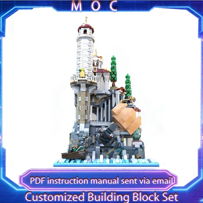 

3998 PCS Medieval Architecture City on the Kraken Sea Pagoda And light Tower MOC Building Block Model Children Toy Birthday Gift