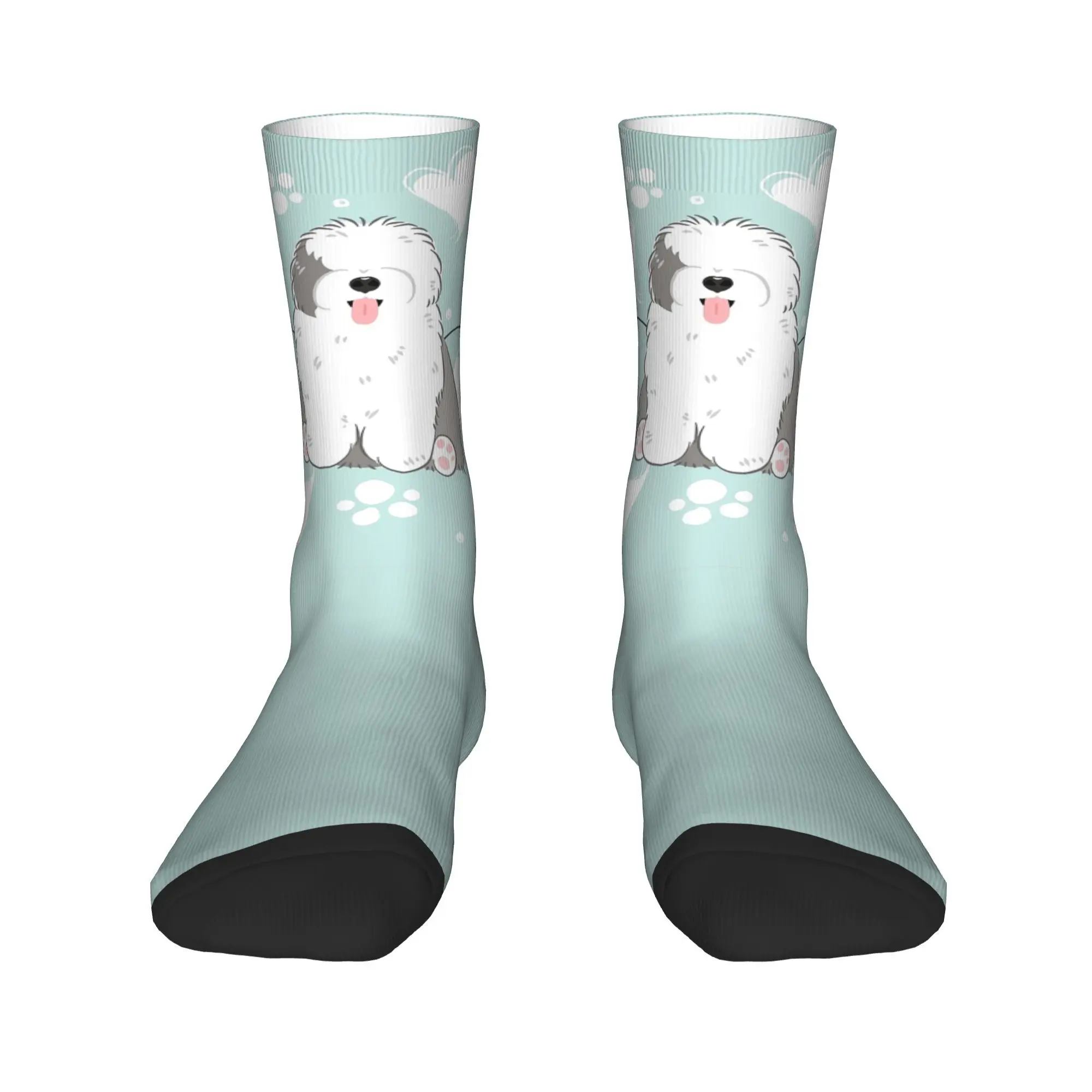 Alle seizoenen houden van oud Engels herdershond sokken Harajuku superzachte kousen Crew sokken voor mannen vrouwen verjaardagscadeau