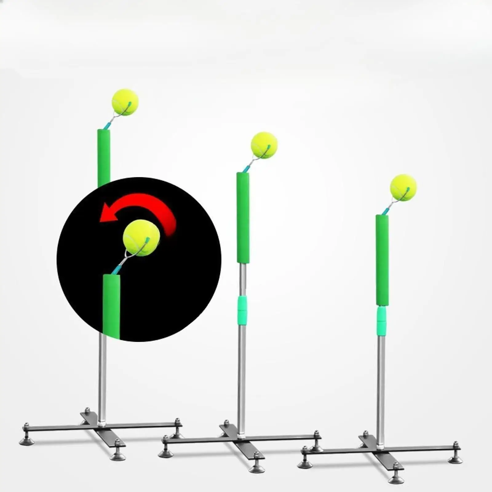 Tennis Training Swing Trainer Rebounder Simulator Adjustable Stainless Steel Equipment for Solo Practice Beginners