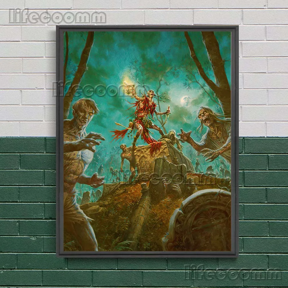 King Of Zombies Vintage Wall Art Canvas Painting The Wizard Book Of Magic Retro Poster Print Mystery Dark Horror Art Print Decor
