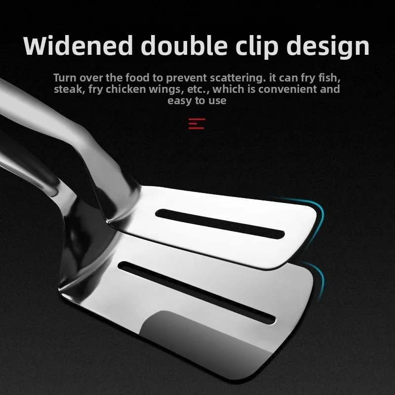 

3-in-1 Stainless Steel Spatula Tongs Set, 304 Grill Tong with Silicone Tips & Flipping Shovel, Non-Slip Heat Resistant BBQ Tools