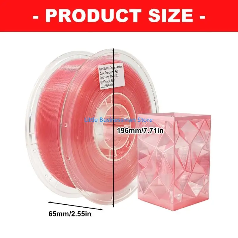 PLA1,75 mm Druckmaterial 1,75 mm 1 kg Spule, durchscheinendes Filament für den Druckmodellbau, kreative Projekte und M76A – Detail 6