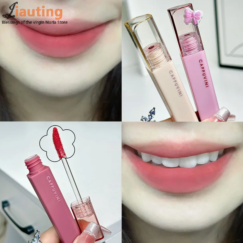 ملمع شفاه حريري مخملي غير لامع طين شفاه مقاوم للماء كوب غير لاصق ملمع شفاه مقاوم للتلطخ لا يتلاشى أحمر شفاه سائل مكياج نسائي #6