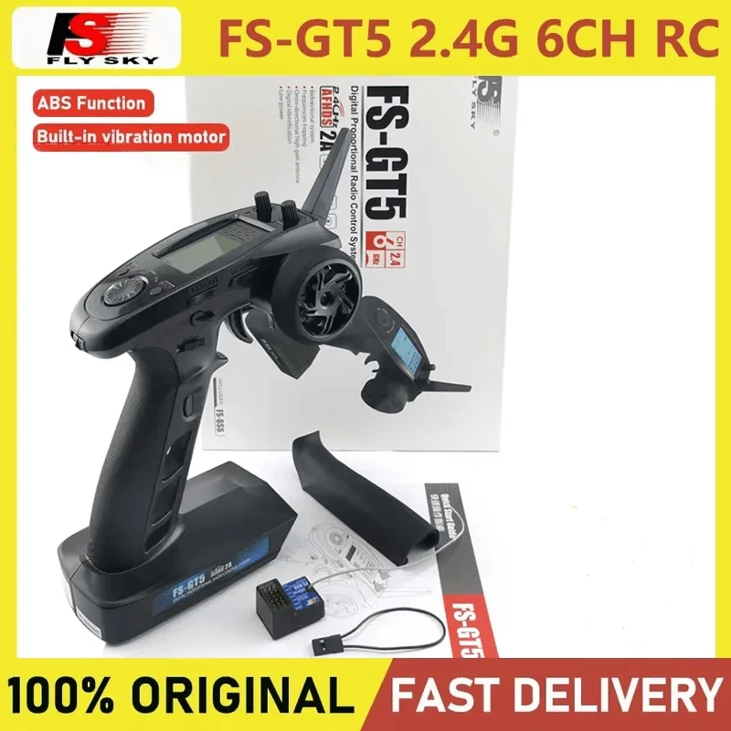 FlySky FS-GT5 2.4G 6CH RC Radio Transmitter with FS-BS6 Receiver for RC Crawler Car Boat Tank Toy Racing