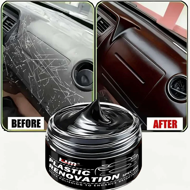 Creme Restaurador KJM Deep Black Gloss para Renovação de Carros, para Pneus, Borracha e Componentes Plásticos Externos e Internos