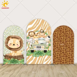 Jungle Safari Boy Baby Shower Arched Wall Backdrop Cover Car Animals Wild one Party Decoration Photo Background Photobooth