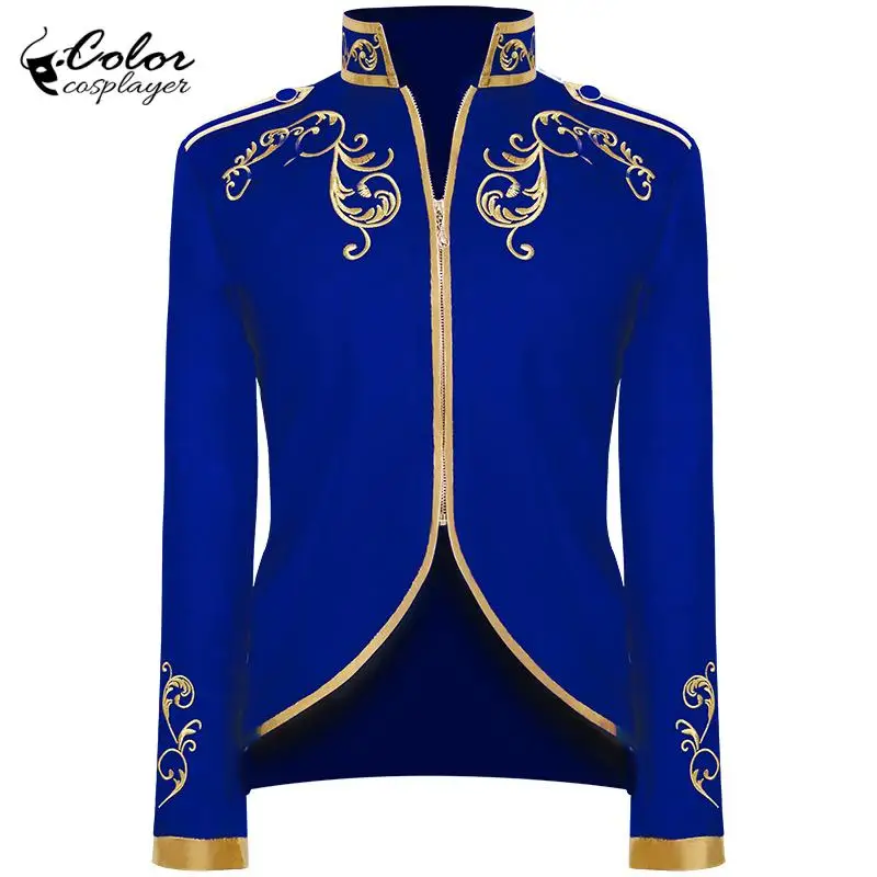 Colore Cosplayer giacca medievale per uomo nobile Costume Cosplay principe travestimento Top carnevale adulto vestire abbigliamento di Halloween