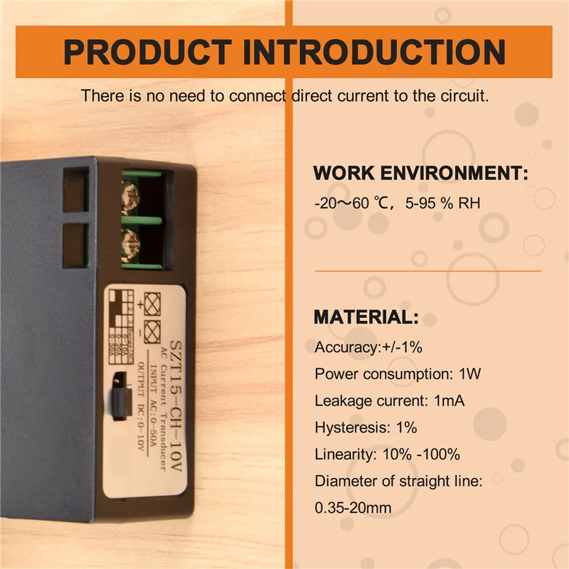 VO-SZT15-CH-10V AC 電流トランスミッタ電流相互インダクタ AC 0-50A から DC 0-10V