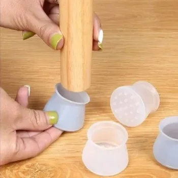 Couvre-pieds de chaise en Silicone, antidérapant, réduction du bruit, fond silencieux, partie de meuble épaisse pour protecteurs, chaussettes, pieds de Table, coussin de sol