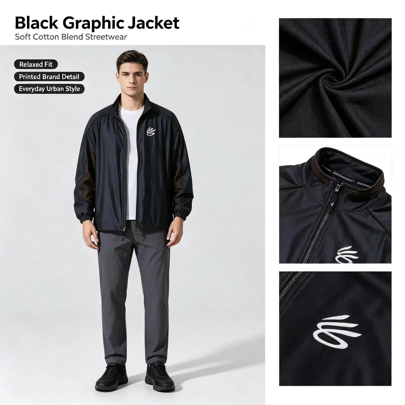 New Under Armour Men's Sportswear Running Training Windproof Outdoor Casual Knitted Stand-Up Collar Jacket 6012758-016