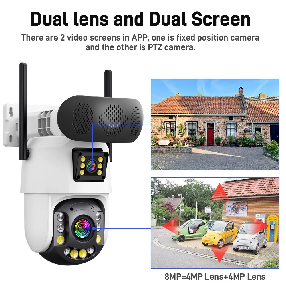8MP Bluetooth Speaker Wifi PTZ Camera 50X Optical Zoom Outdoor Wireless Cctv Security Color Night Vision IP Camera ICsee Xmeye