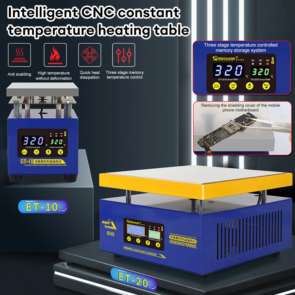 

MECHANIC HT-10 / ET-10 Heating Station Electronic Hot Plate Table Preheating Platform For BGA PCB SMD Phone LCD Screen Repair