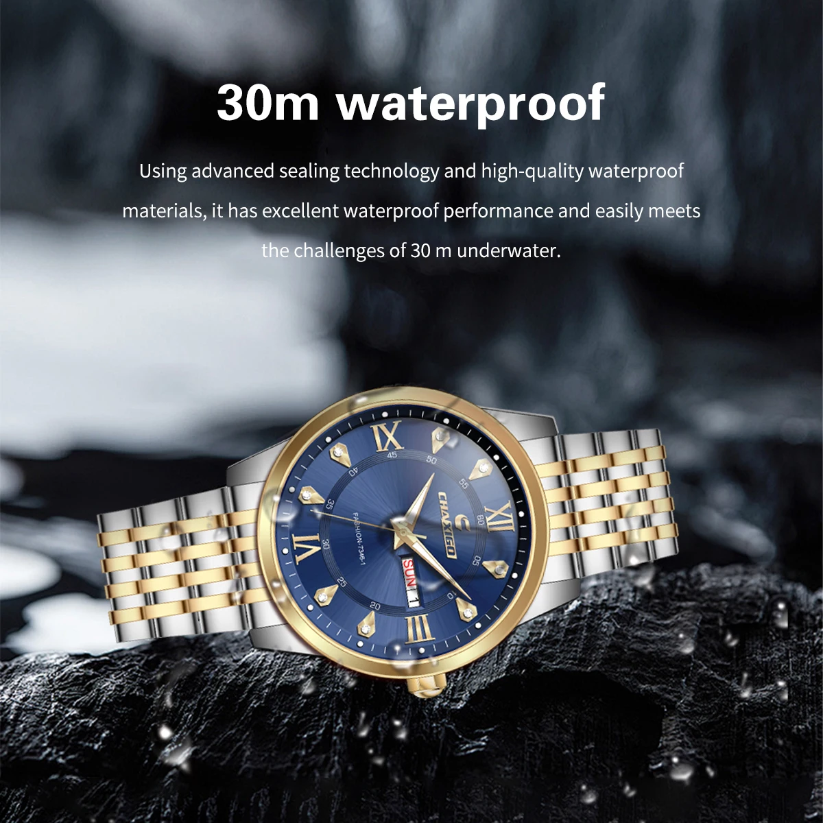 Chaxigo Heren Quartz Horloges Waterdichte Lichtgevende Chronograaf Horloge Voor Heren Roestvrij Staal Luxe Man Polshorloj Hombre