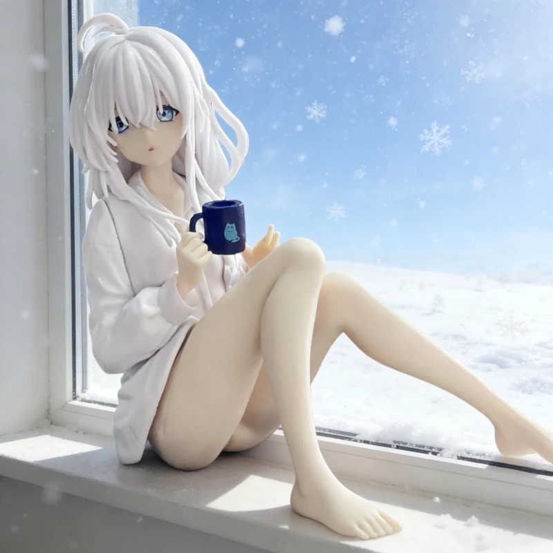 Figura de Anime The Journey Of Elaina de 11cm, figura de Elaina Hold The Cup, modelo de juguete de PVC, colección de estatuas, adorno de decoración de escritorio