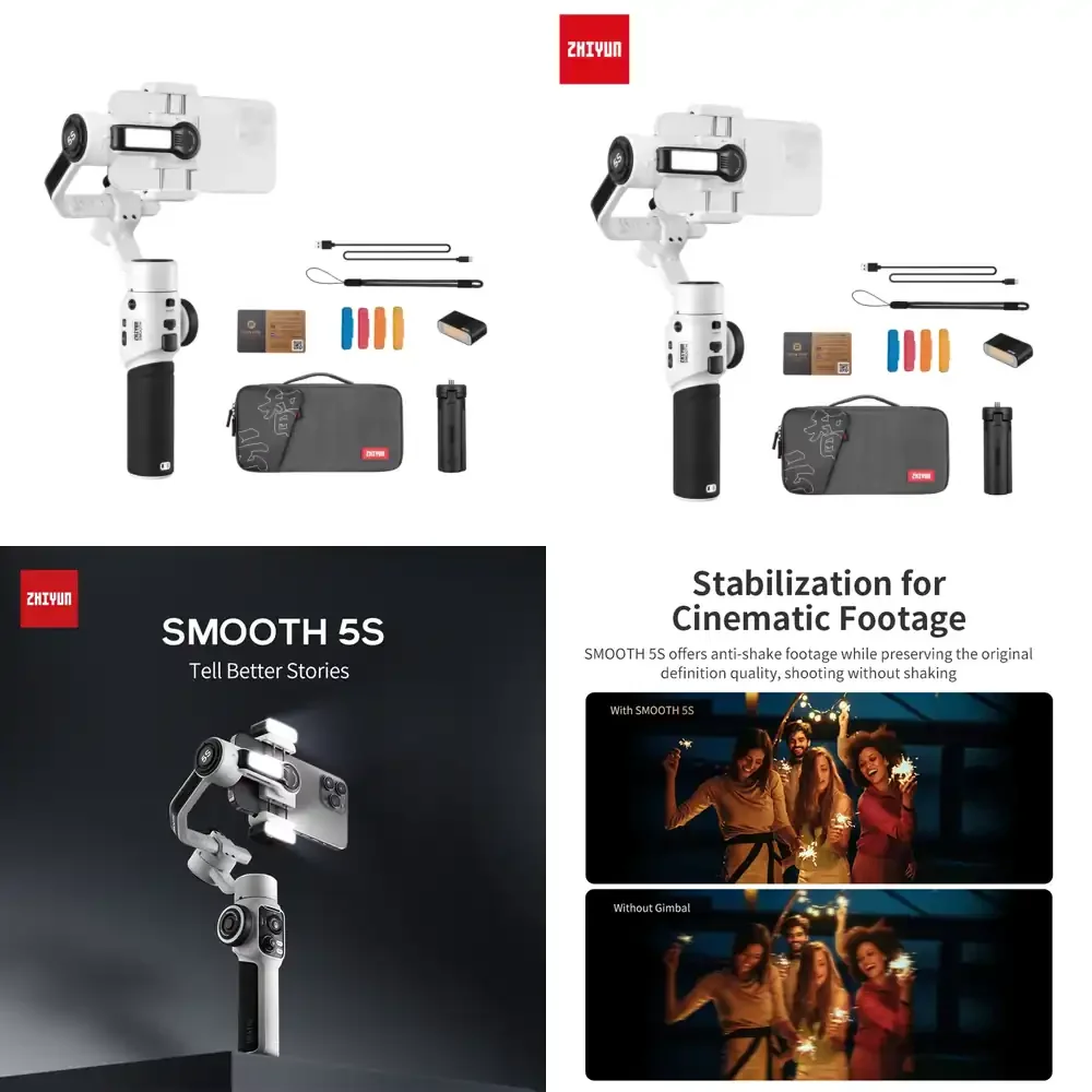 Zhiyun Smooth 5S Combo 3-Axis Smartphone Handheld Gimbal Stabilizer Smooth 5 Upgraded Version with Powerful Motor in Stock