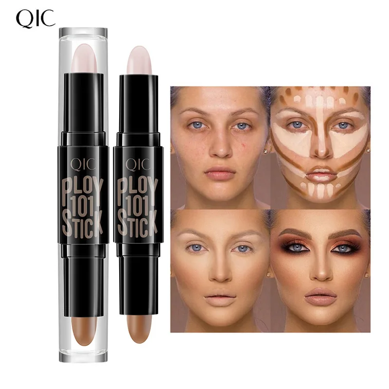 

QICDouble-Ended Contour Stick Concealer Contouring 3D Nose Shadow Stick Brightening Face Dual-Color Highlighter Contour Stick
