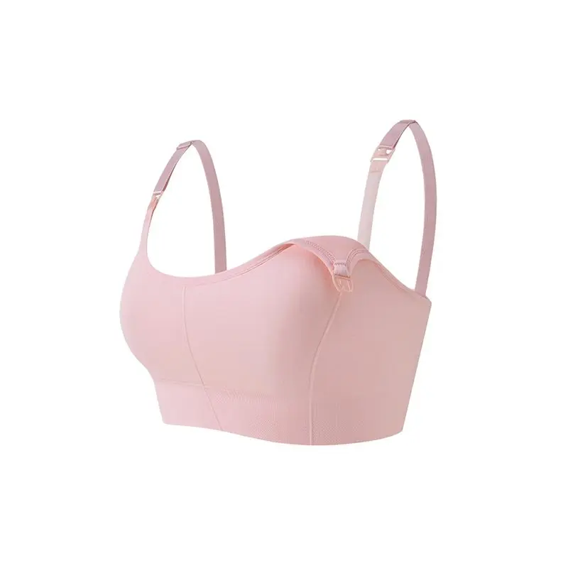 B05C-Women's Clip Down U-Back Anti-Sagging Maternity Feeding Bra Pink M