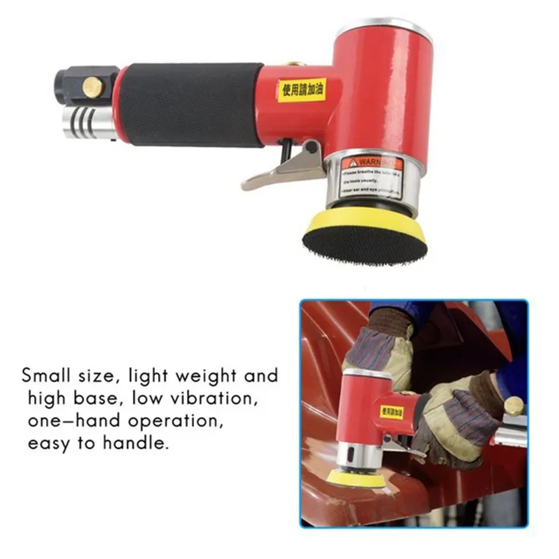

ABUI-Dual Action Eccentric Orbital Mini Air Sander Kit Pad Pneumatic Polisher Polishing Buffing Tool For Auto Body Work Repair