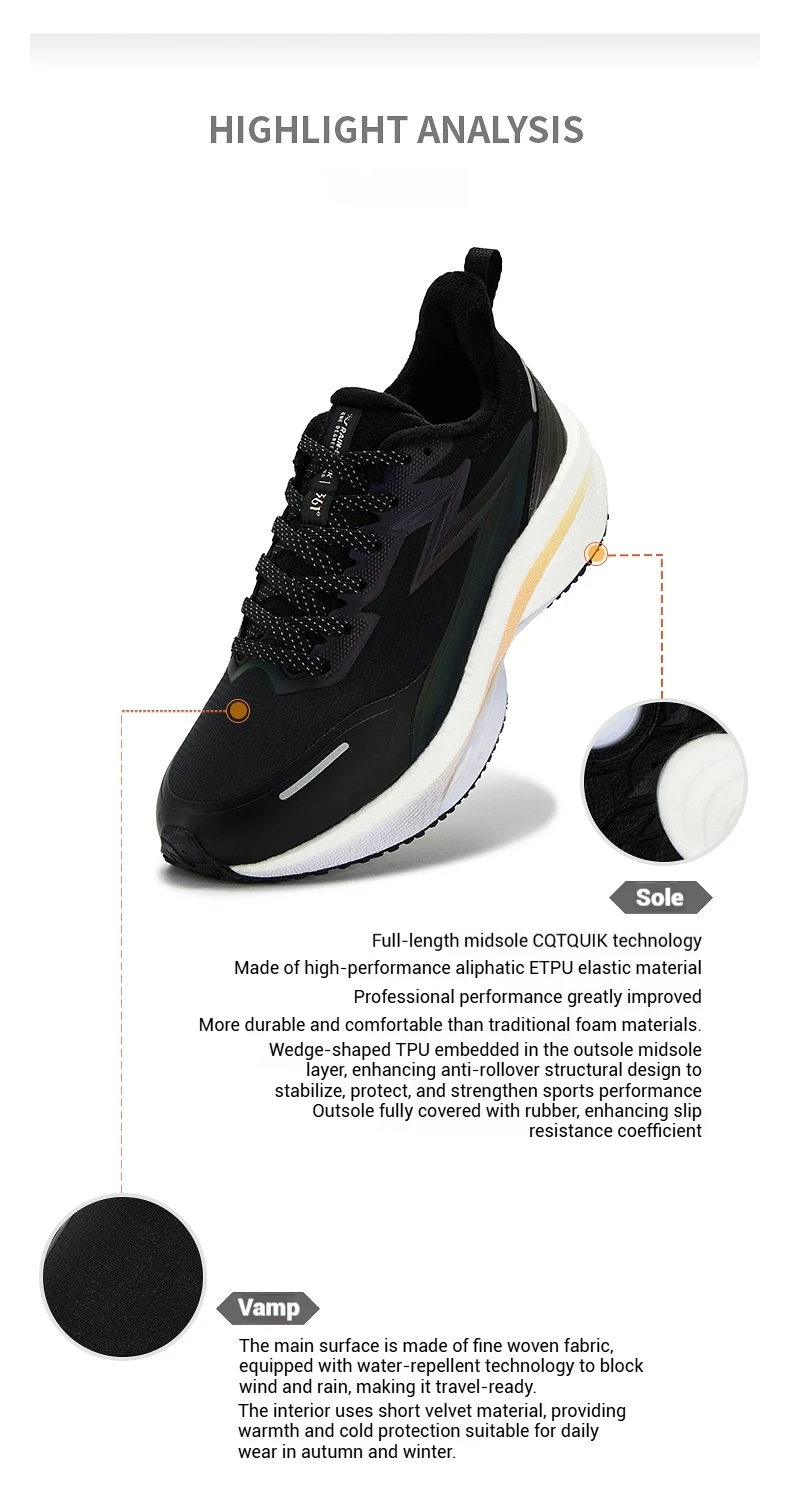 361 Degrees Rain-Block 8.0 Damen-Laufschuhe, mit Fleece gefüttert, wasserdicht, rutschfest, warm, bequem, Turnschuhe für Damen, 682542224 – Detail 40