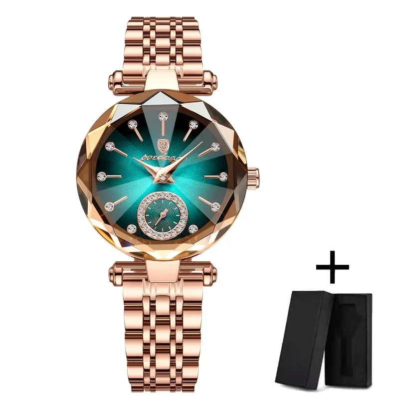 Nuevo Reloj Ocean Star con banda de acero para Mujer, Reloj de cuarzo de cristal a la moda para Mujer, Reloj femenino, Reloj para Mujer Zegarek Damski