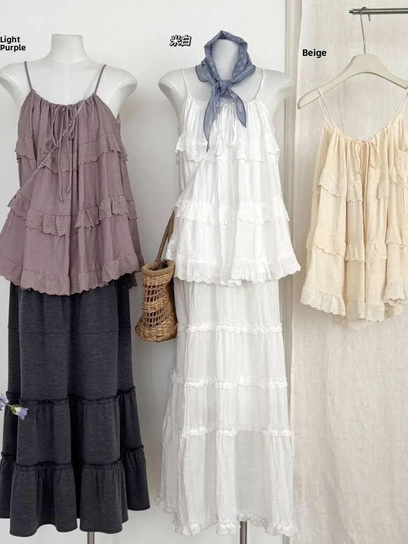 

MOLORDA нежный жилет с кружевной отделкой, женский свободный утягивающий топ с милым узлом, лето 202, повседневная одежда