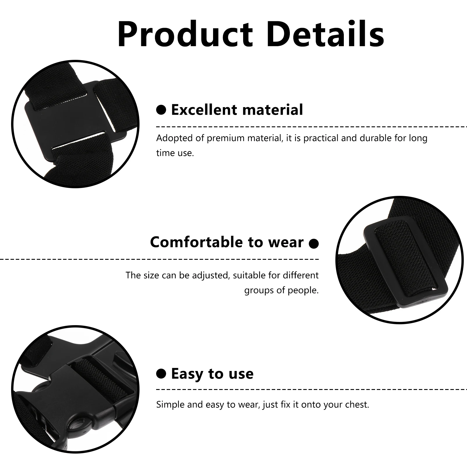 

Action Camera Strap Carrying Chest Harness Secure for Outdoor Sports Camping Adjustable ABS Comfortable Elastic Fit Mobile Phone